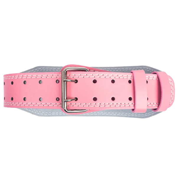 ISG Sports Pinker Ledergürtel 4 Zoll – 10mm dick, gepolstert, mit Suede-Futter &amp; Doppel-Dornschließe – für Kreuzheben &amp; Kniebeugen