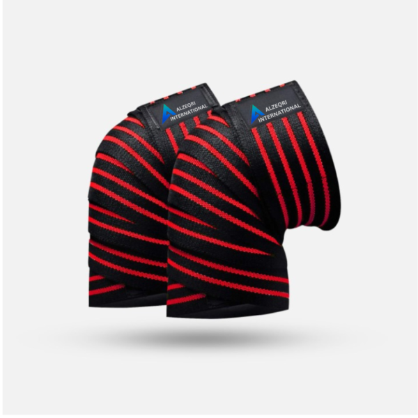 ISG Sports Rote Knie Wickel – Premium Elastik Material für Maximalen Halt – Ideal für Kniebeugen, Powerlifting &amp; CrossFit