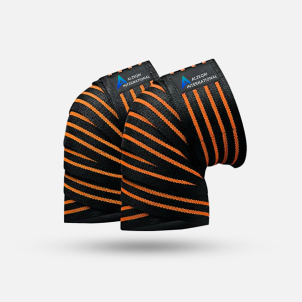 ISG Sports Orange Knie Wickel – Premium Elastik Material für Maximalen Halt – Ideal für Kniebeugen, Powerlifting &amp; CrossFit