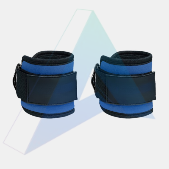 ISG Sports Blaue Knöchel Straps – Verstellbare Kompression mit Elastik-Material – Perfekt für Kniebeugen, Ausfallschritte &amp; Beinpresse