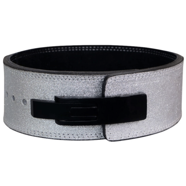 ISG Sports Silber Glitzer Leder Gürtel mit Hebelverschluss – Elegante Metallschließe &amp; Premium Leder – Perfekt für Partys &amp; Besondere Anlässe