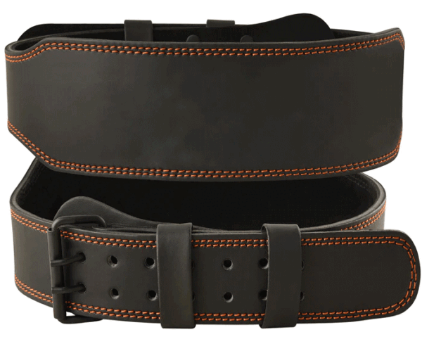 ISG Sports 4 Zoll Gewichthebergürtel – Rindleder, 10mm dick, doppelt vernäht, für Kreuzheben, Kniebeugen &amp; Powerlifting – Rückenschutz &amp; Stabilität