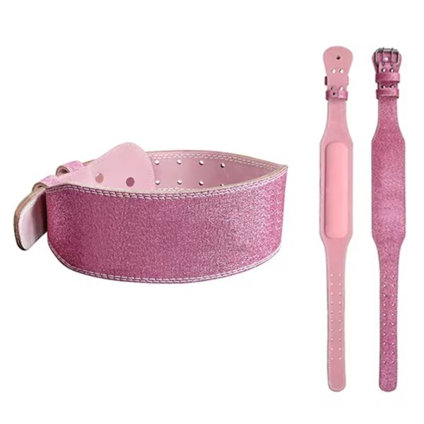 ISG Sports Padderter Glitzer Gürtel – Pink 10mm Dick 4" Breit – Premium Leder Gürtel für Powerlifting, CrossFit &amp; Bodybuilding