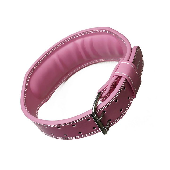 ISG Sports Pinker Ledergürtel 4 Zoll – 10mm dick, gepolstert, mit Suede-Futter &amp; Doppel-Dornschließe – für Kreuzheben &amp; Kniebeugen