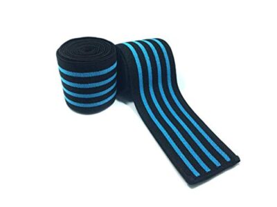 ISG Sports Blaue Knie Wickel – Premium Elastik Material für Maximalen Halt – Ideal für Kniebeugen, Powerlifting &amp; CrossFit