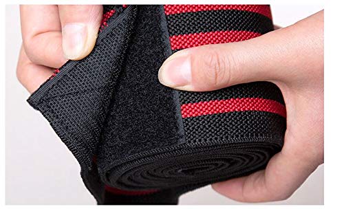 ISG Sports Rote Knie Wickel – Premium Elastik Material für Maximalen Halt – Ideal für Kniebeugen, Powerlifting &amp; CrossFit