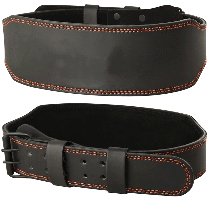 ISG Sports 4 Zoll Gewichthebergürtel – Rindleder, 10mm dick, doppelt vernäht, für Kreuzheben, Kniebeugen &amp; Powerlifting – Rückenschutz &amp; Stabilität