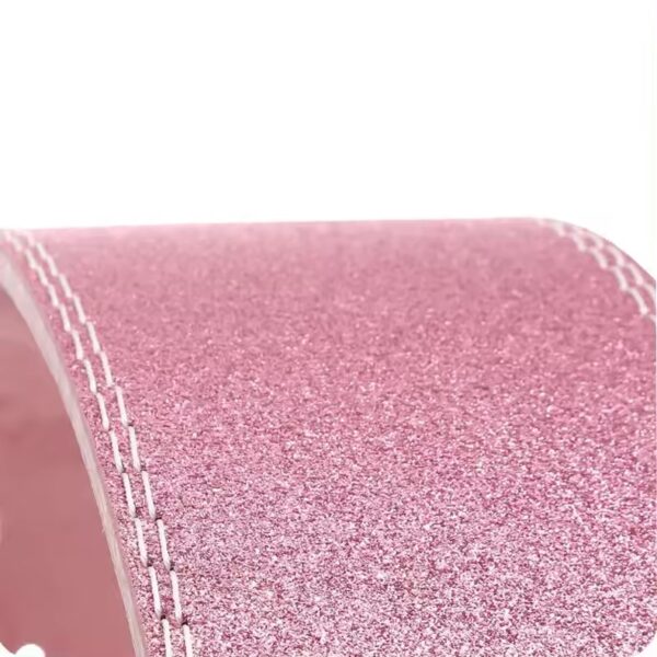 ISG Sports Padderter Glitzer Gürtel – Pink 10mm Dick 4" Breit – Premium Leder Gürtel für Powerlifting, CrossFit &amp; Bodybuilding