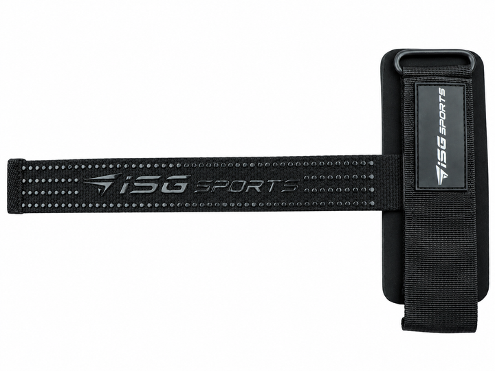 ISG Sports Weightlifting Straps Schwarz Non-Slip Handgelenkstraps mit Stahlschnalle &amp; 7 mm Polsterung maximale Kontrolle