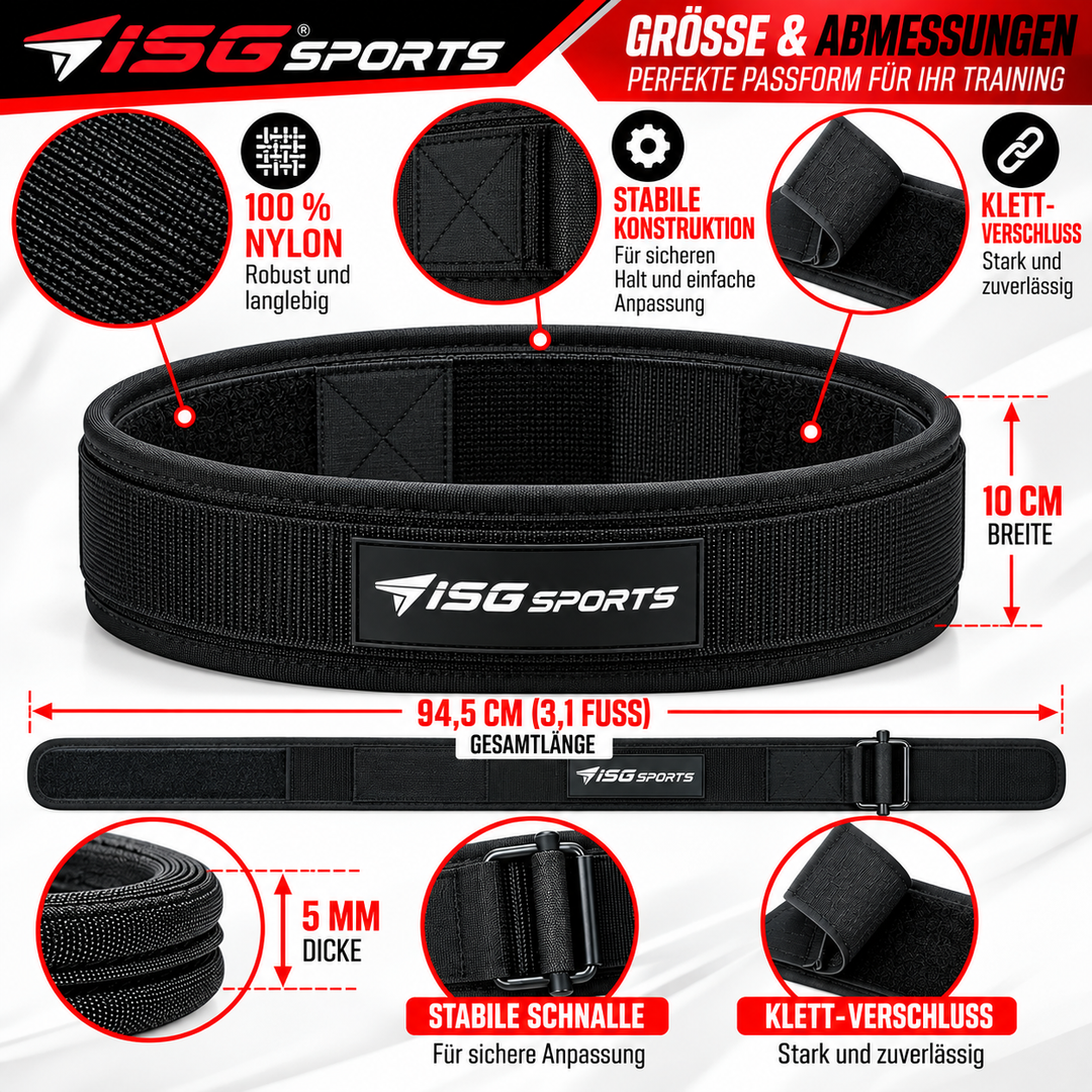 ISG Sports Nylon Gürtel – Schnellverschluss Verstellbarer Taktischer Outdoor Alltag Gürtel – Robust Leicht für Männer &amp; Frauen