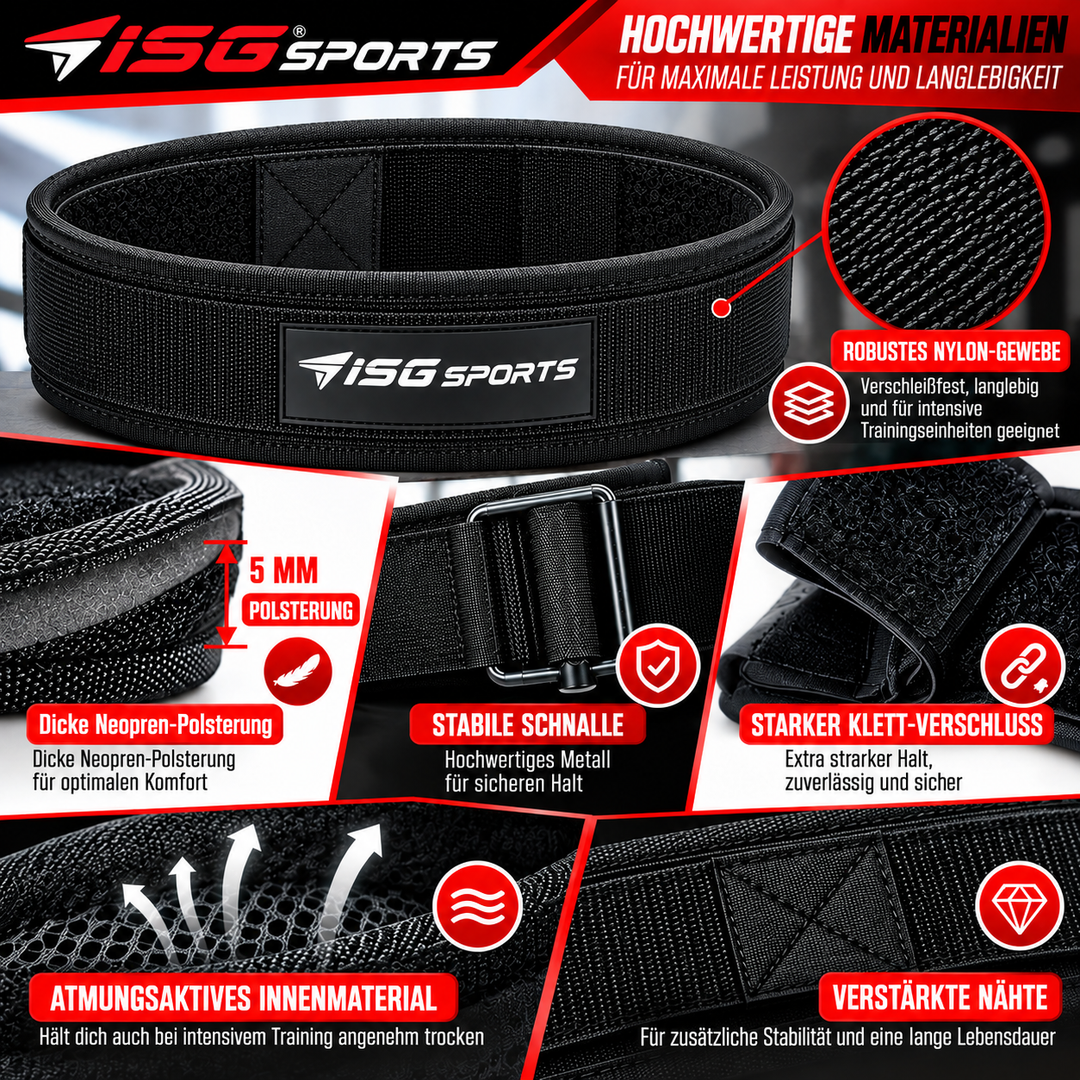 ISG Sports Nylon Gürtel – Schnellverschluss Verstellbarer Taktischer Outdoor Alltag Gürtel – Robust Leicht für Männer &amp; Frauen