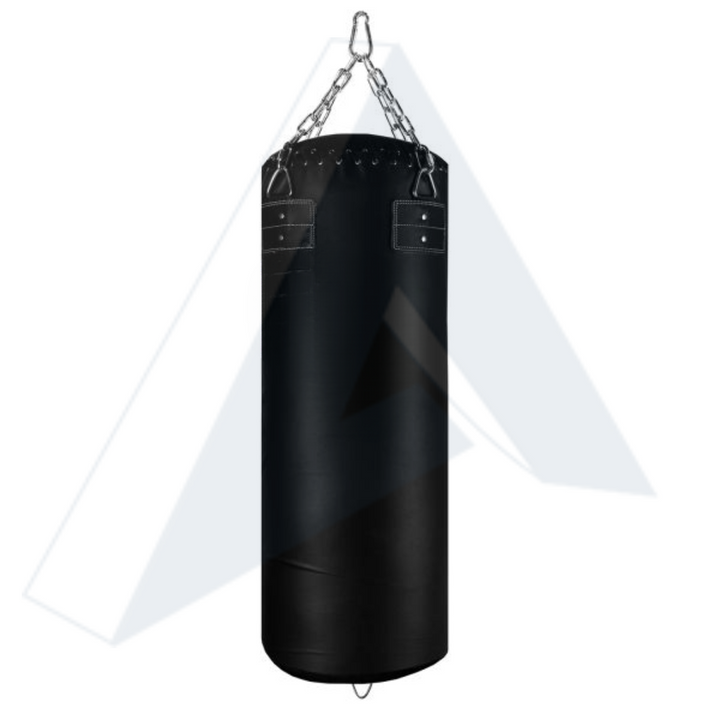 ISG Sports Boxsack Schwarz – Hochwertiges Kunstleder &amp; Verstärkte Nähte – Ideal für Boxen, Kickboxen, MMA &amp; Fitness