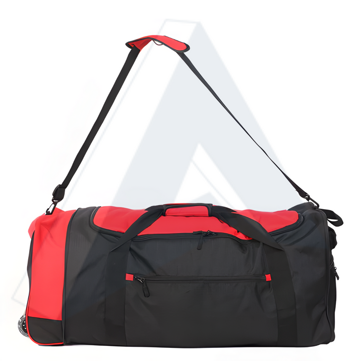 ISG Sports Duffel Bag Rot/Schwarz – Wasserabweisend mit Hauptfach &amp; Mehreren Taschen – Ideal für Gym, Reise &amp; Alltag