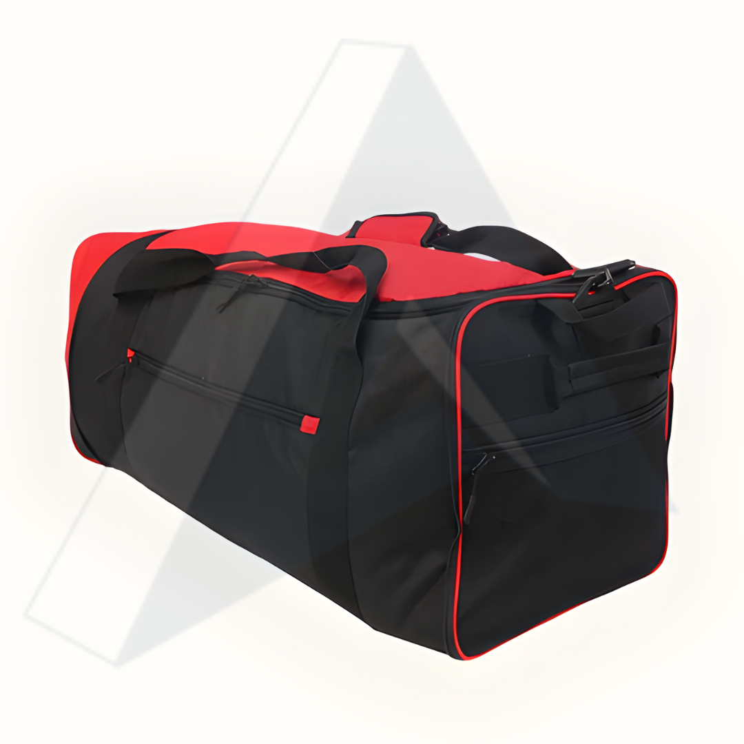 ISG Sports Duffel Bag Rot/Schwarz – Wasserabweisend mit Hauptfach &amp; Mehreren Taschen – Ideal für Gym, Reise &amp; Alltag