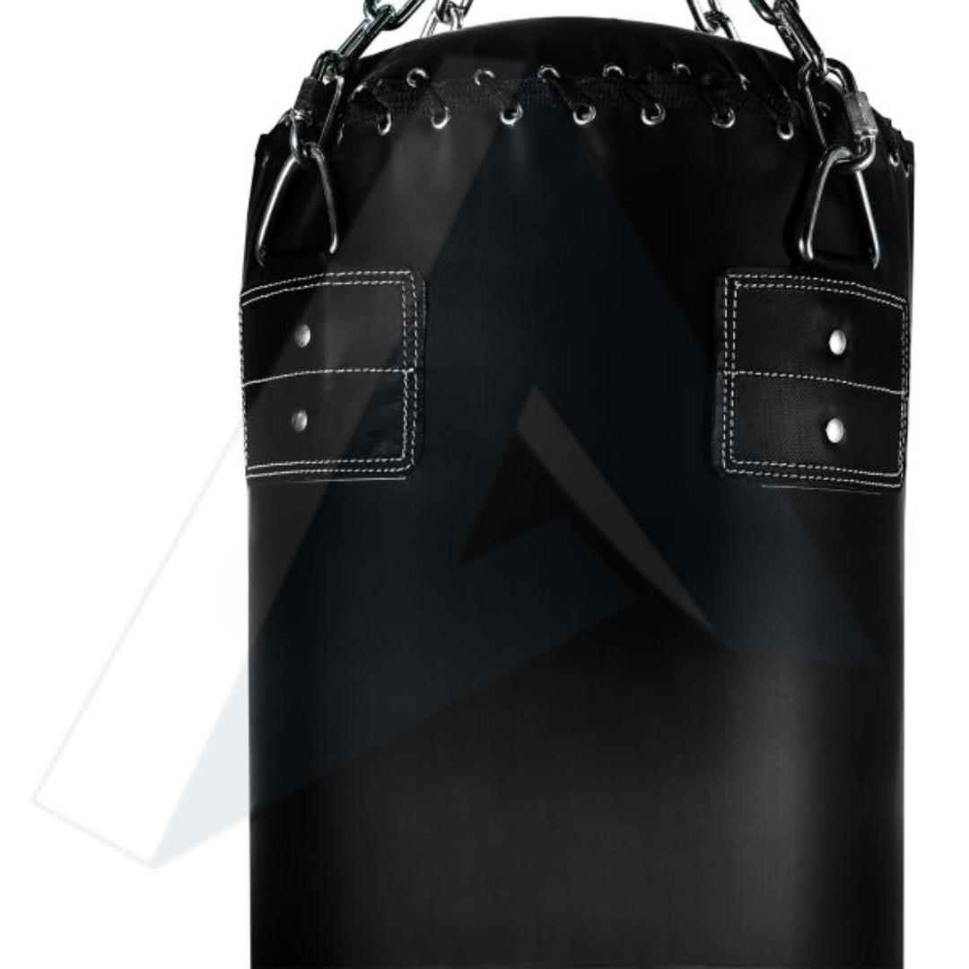 ISG Sports Boxsack Schwarz – Hochwertiges Kunstleder &amp; Verstärkte Nähte – Ideal für Boxen, Kickboxen, MMA &amp; Fitness