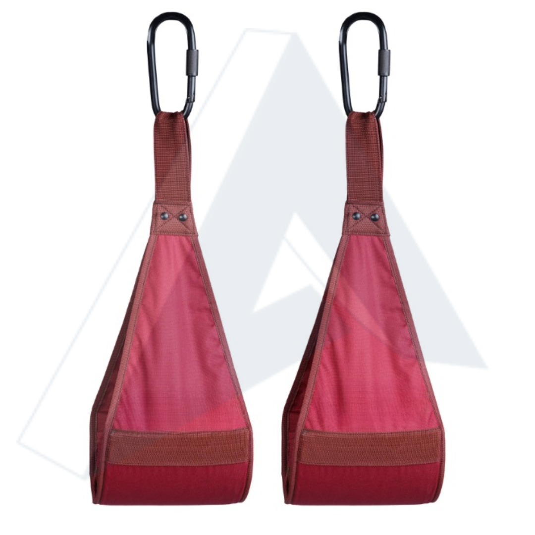 ISG Sports Bauchgurte Rot – Gepolsterte Armgurte mit Karabinern – Perfekt für Beinheben, Kniebeugen &amp; Core-Training